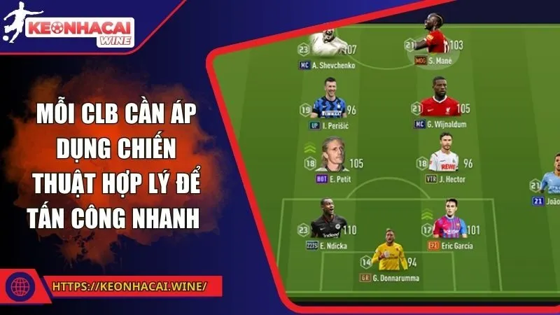 Mỗi CLB cần áp dụng chiến thuật hợp lý để tấn công nhanh